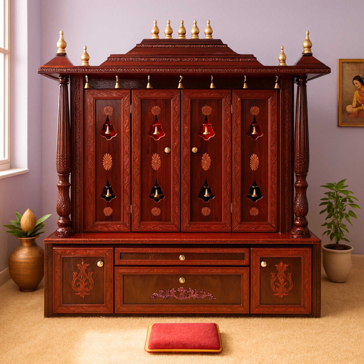 Darpan Teak Wood Mandap (Cherry) lifestyle view