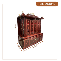 Darpan Teak Wood Mandir (Cherry) dimensions