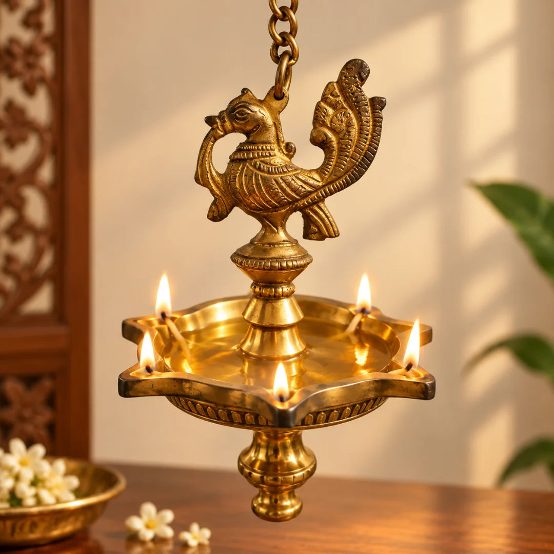 Deepanjali Brass Hanging Diya Zoom View