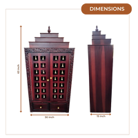 Devalaya Teak Wood Mandir (Brown) dimensions