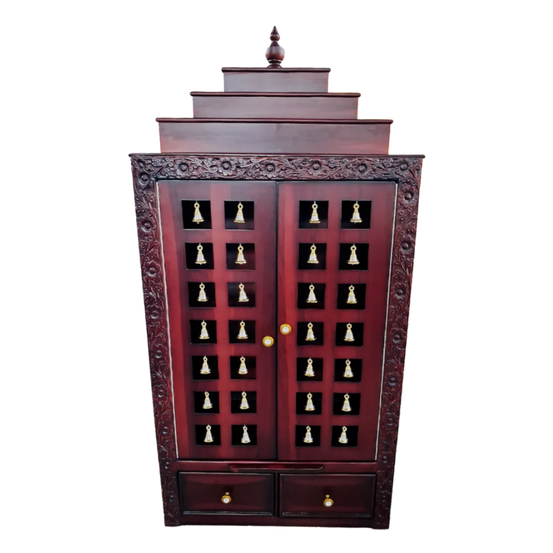 Devalaya Teak Wood Mandir (Brown) front view