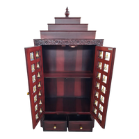 Devalaya Teak Wood Mandir (Brown) open door view
