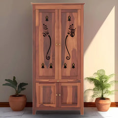 Devansh Sheesham Wood Pooja Mandap with Door (Teak)