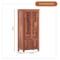 Devansh Teak Wood Pooja Mandap with Door (Teak) Dimensions