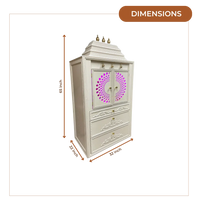 Devashala Teak Wood Mandap (White) dimensions