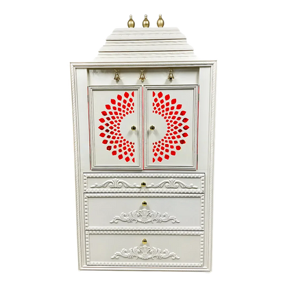 Devashala Teak Wood Mandap (White) front view
