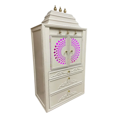 Devashala Teak Wood Mandap (White) side angle