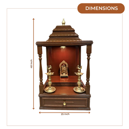 Devashraya Teak Wood Mandir (Cherry) dimensions