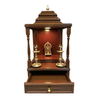 Devashraya Teak Wood Mandir (Cherry) open Door view