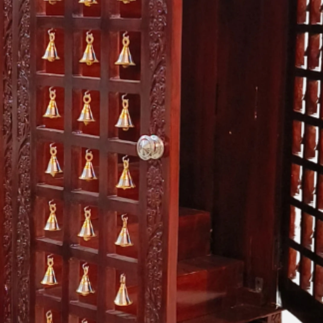 Devashri Teak Wood Mandap (Brown) close  view