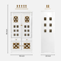 Devkosh Teak Wood Mandap (White) Dimensions Image