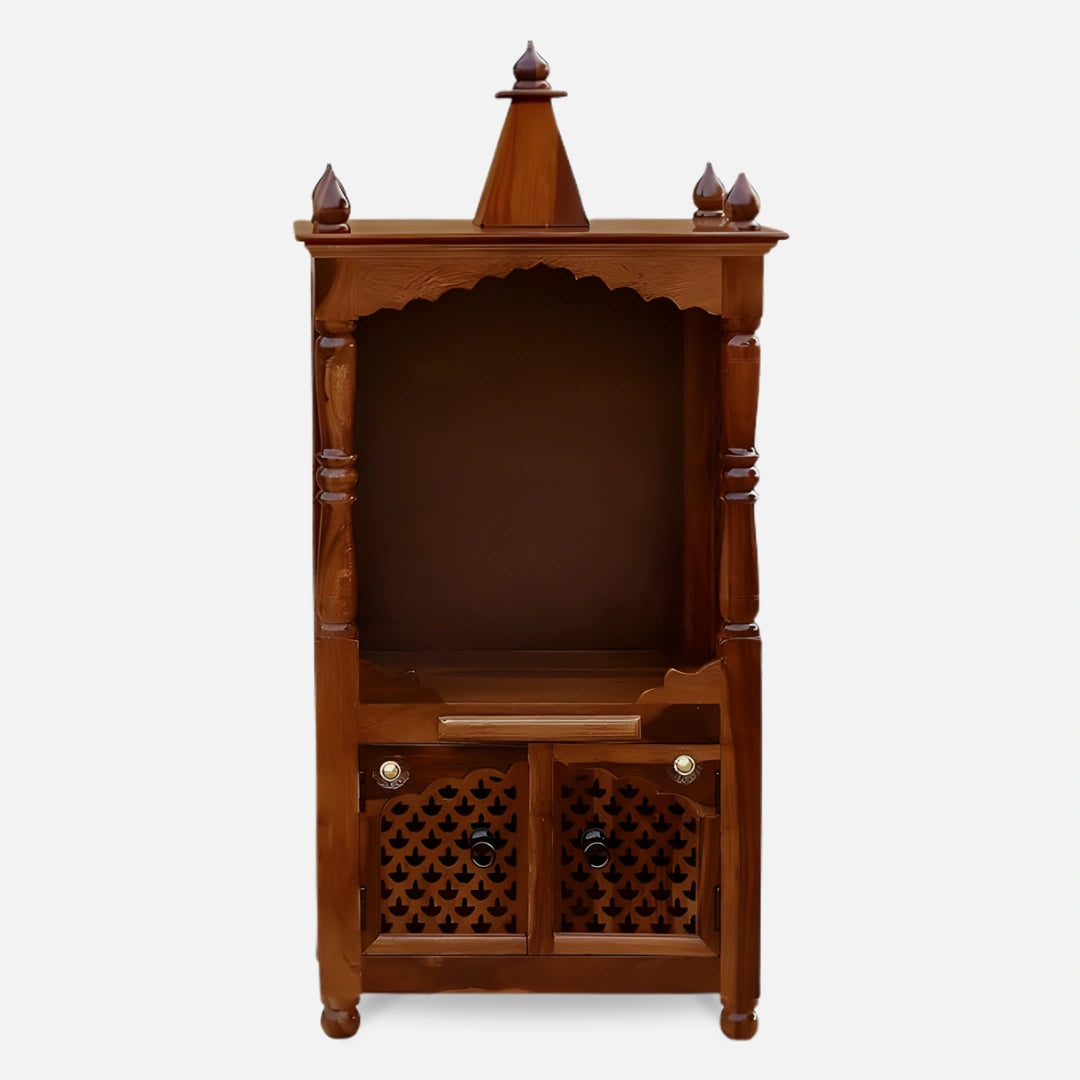 Devrekha Teak Wood Mandir (Teak) front view 