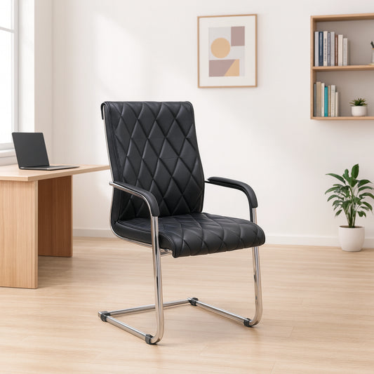 Dexon Visitor Chair with Armrest (Black) lifestyle view