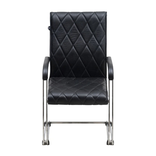Dexonv Visitor Chair with Armrest (Black) Front  view