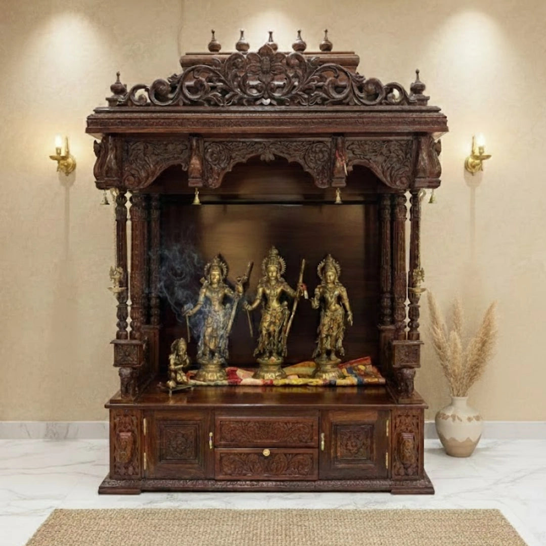 Dharmapeeth Teak Wood Mandap (Brown) lifestyle view 