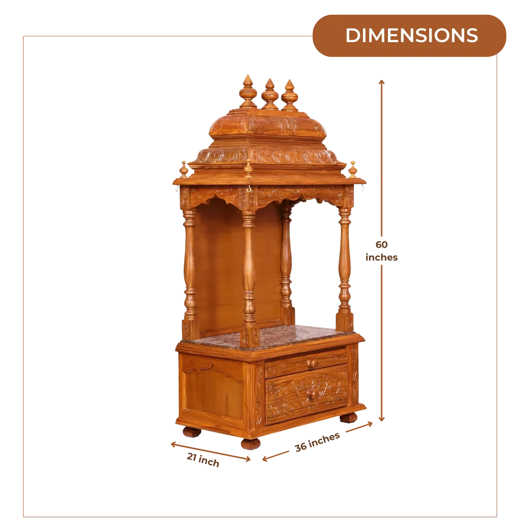 Satyam Sheesham Wood Mandir (Teak)