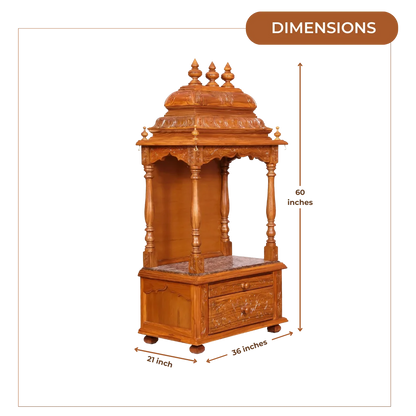 Satyam Sheesham Wood Mandir (Teak)