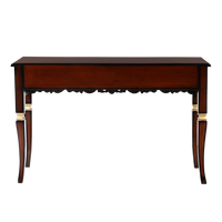 Dignify Solid Wood Console Table in Brown Gold color back view