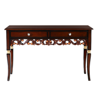 Dignify Solid Wood Console Table in Brown Gold front view