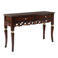 Dignify Solid Wood Console Table in Brown Gold color 45° side view 1
