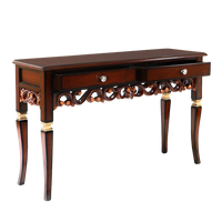 Dignify Solid Wood Console Table in Brown Gold color 45° side view 