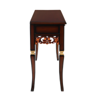 Dignify Solid Wood Console Table in Brown Gold color side view