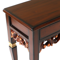 Dignify Solid Wood Console Table in Brown Gold color zoom view