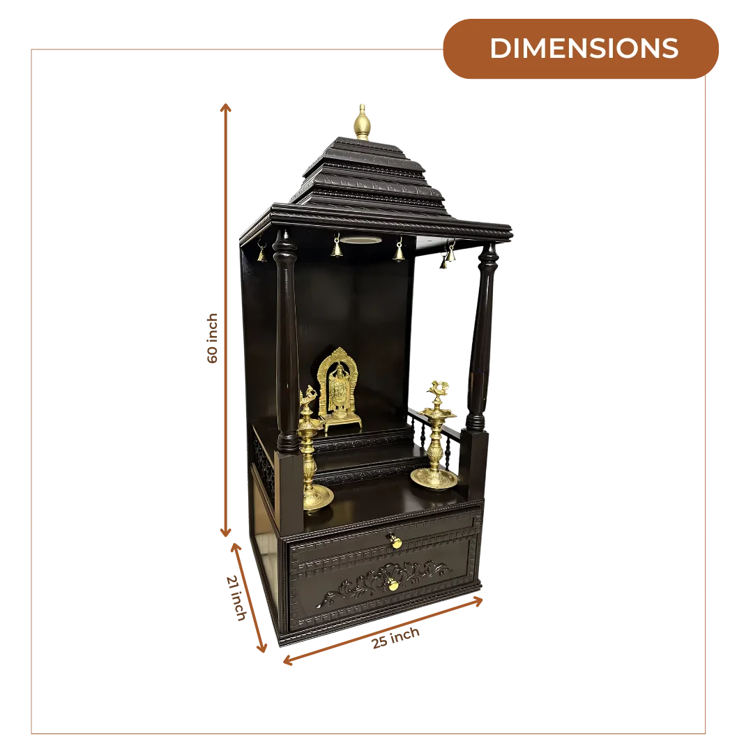 Dakshina Teak Wood Mandap (Dark Brown)