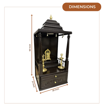 Dakshina Teak Wood Mandap (Dark Brown)