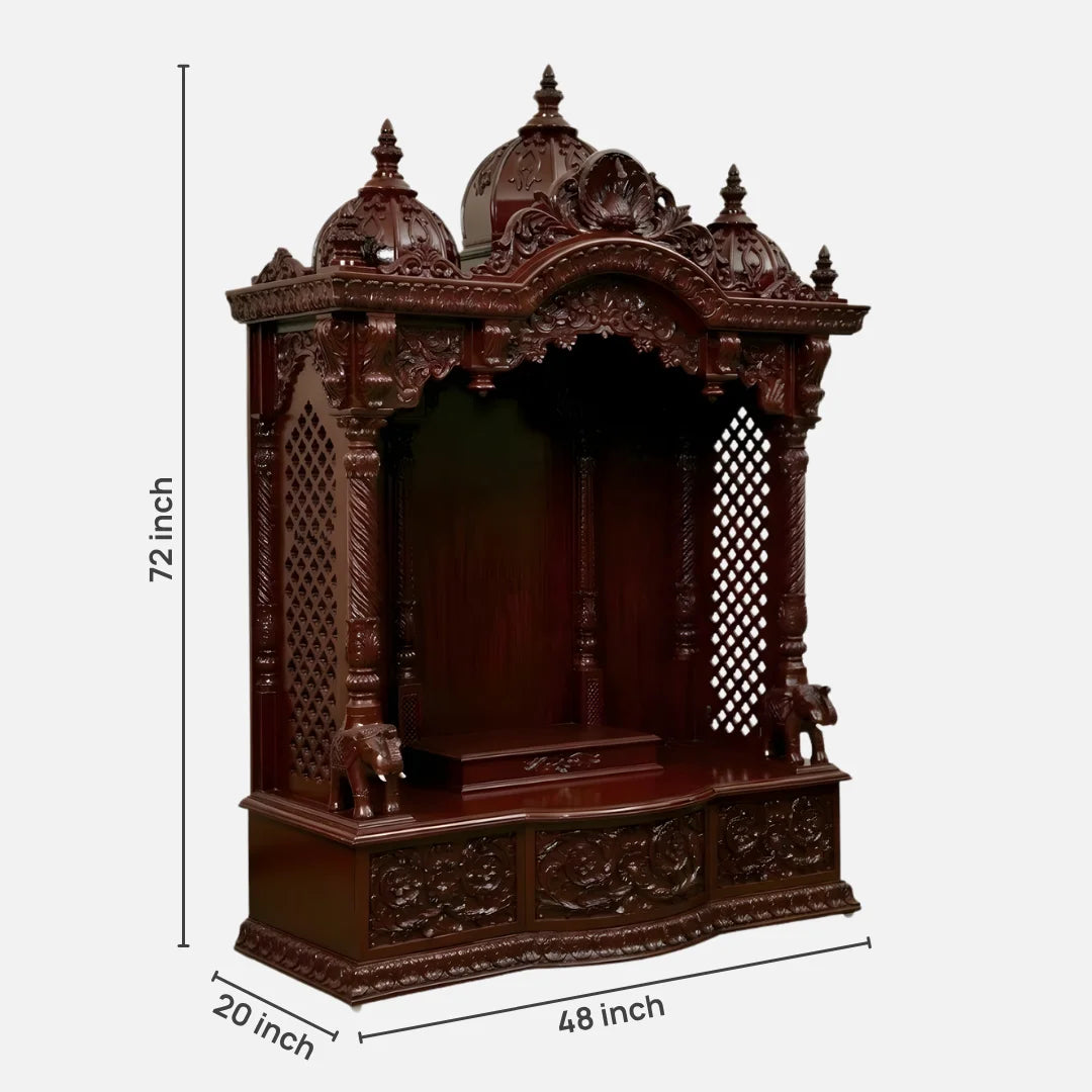 Dimensions of Ranganatha Teak Wood Mandap (Cherry)