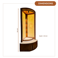  Dimensions of Aarohan Corner Pooja Mandap (Brown) 