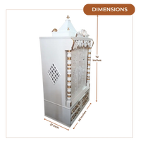 Ananta Teak Wood Mandir (White) Dimensions
