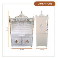 Dimensions of Bhaktisthal Teak Wood Mandap (White)