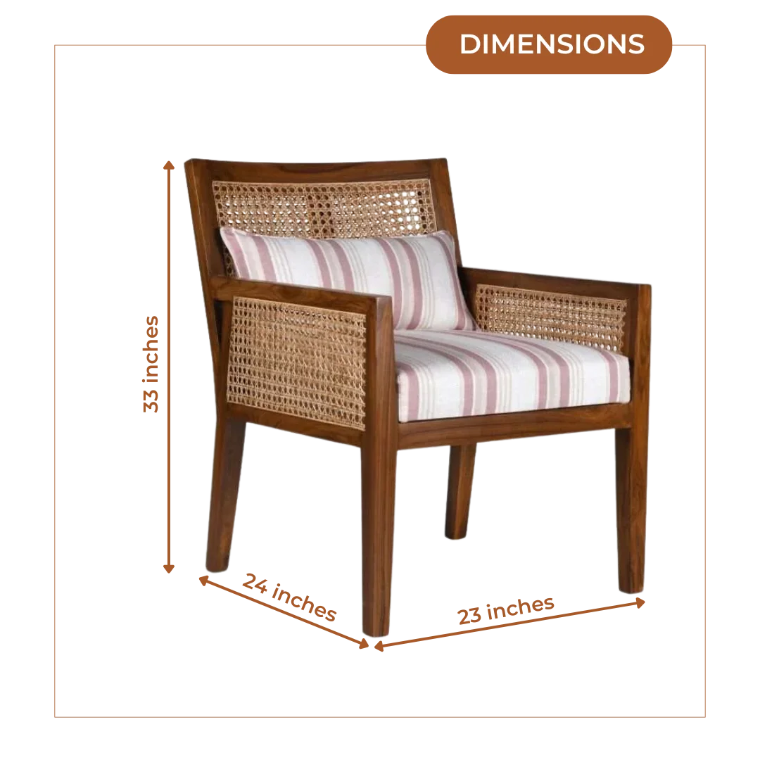 Dimensions of Coastal Teak Wood Lounge Chair (Teak)