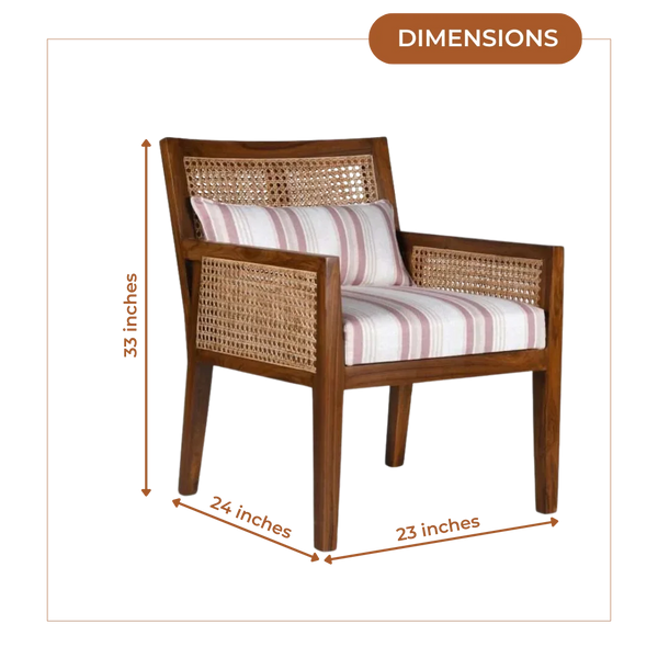 Dimensions of Coastal Teak Wood Lounge Chair (Teak)