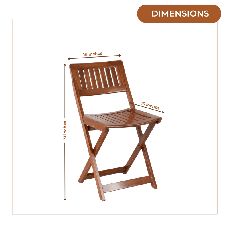 Dimensions of Flecto Solid Wood Living Room Chair (Teak)