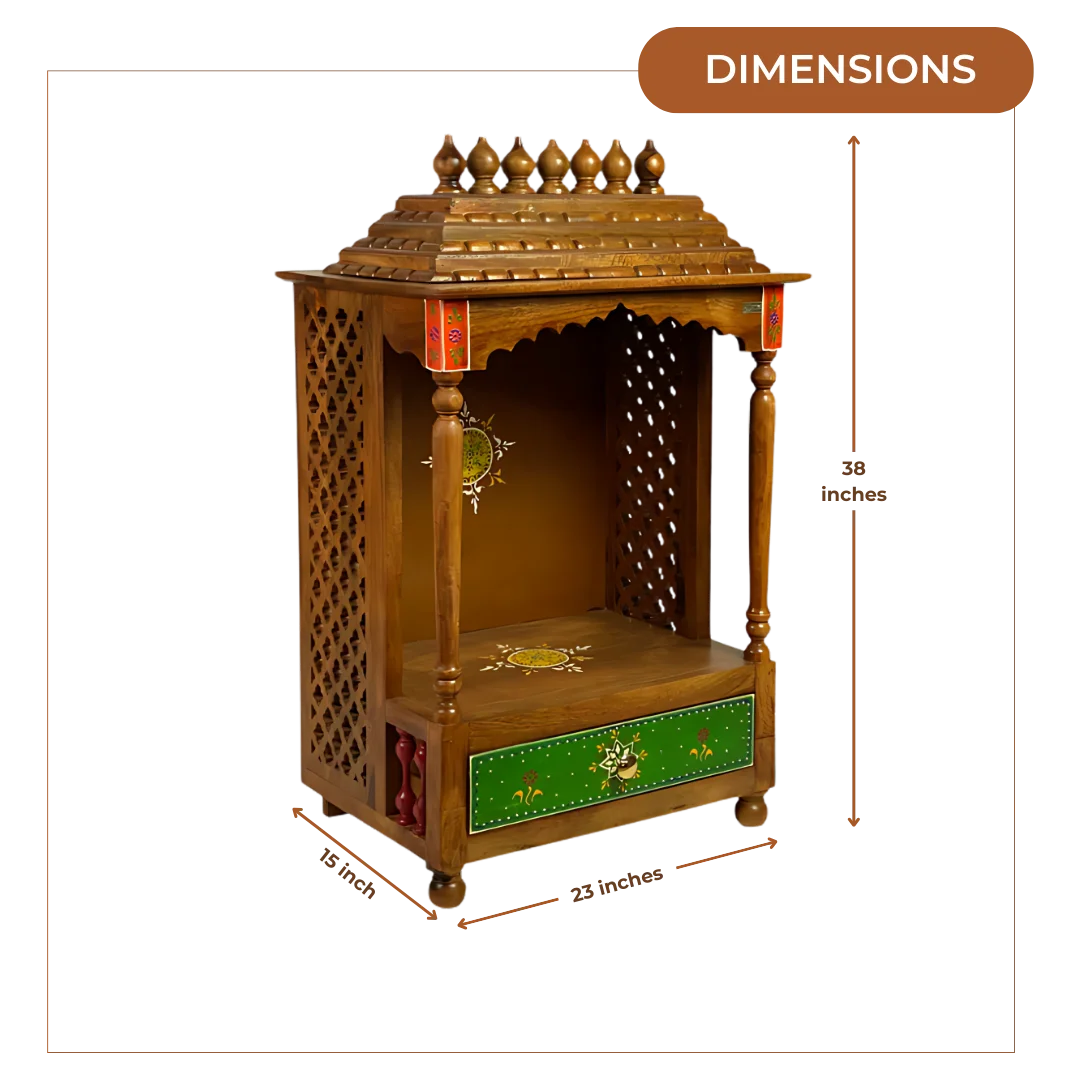 Dimensions of Kantrika Sheesham Wood Mandir (Teak)