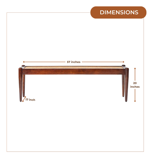 Madhurya Teak Wood Bench (Teak) Dimensions