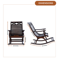 Dimensions of Mince Teak Wood Rocking Chair (Brown)