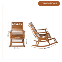 Dimensions of Mince Teak Wood Rocking Chair (Teak)