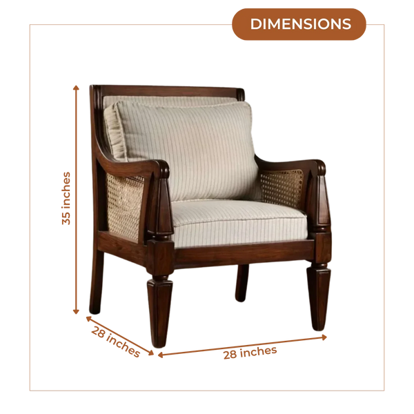Dimensions of Orion Teak Wood Lounge Chair (Teak)