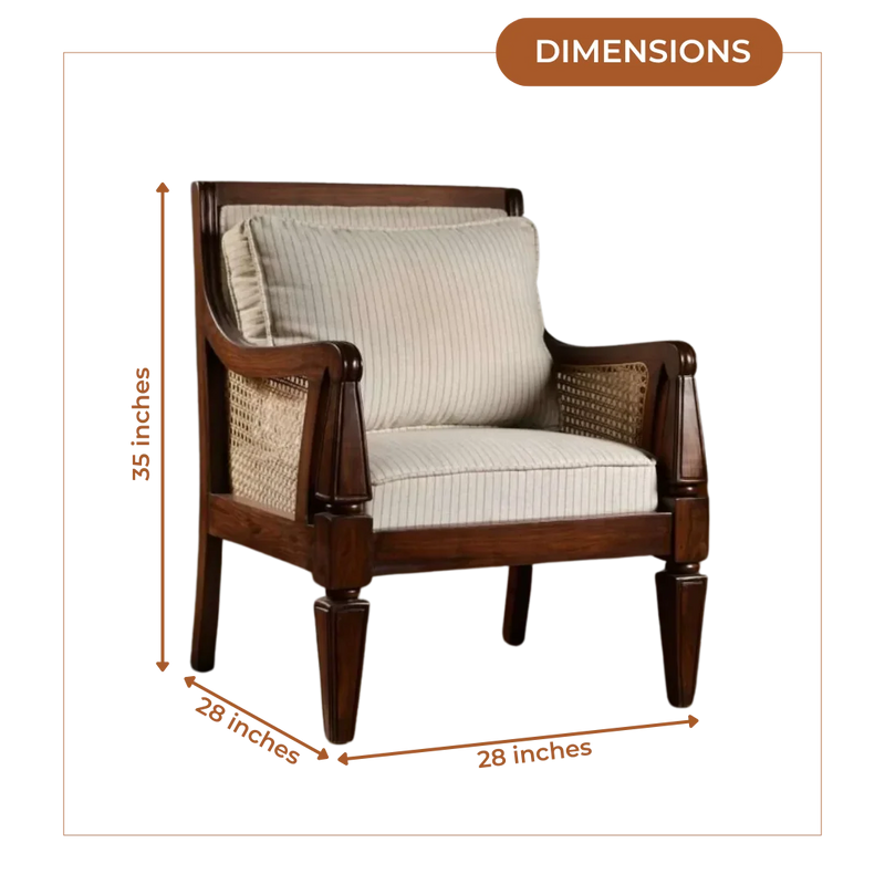 Dimensions of Orion Teak Wood Lounge Chair (Teak)