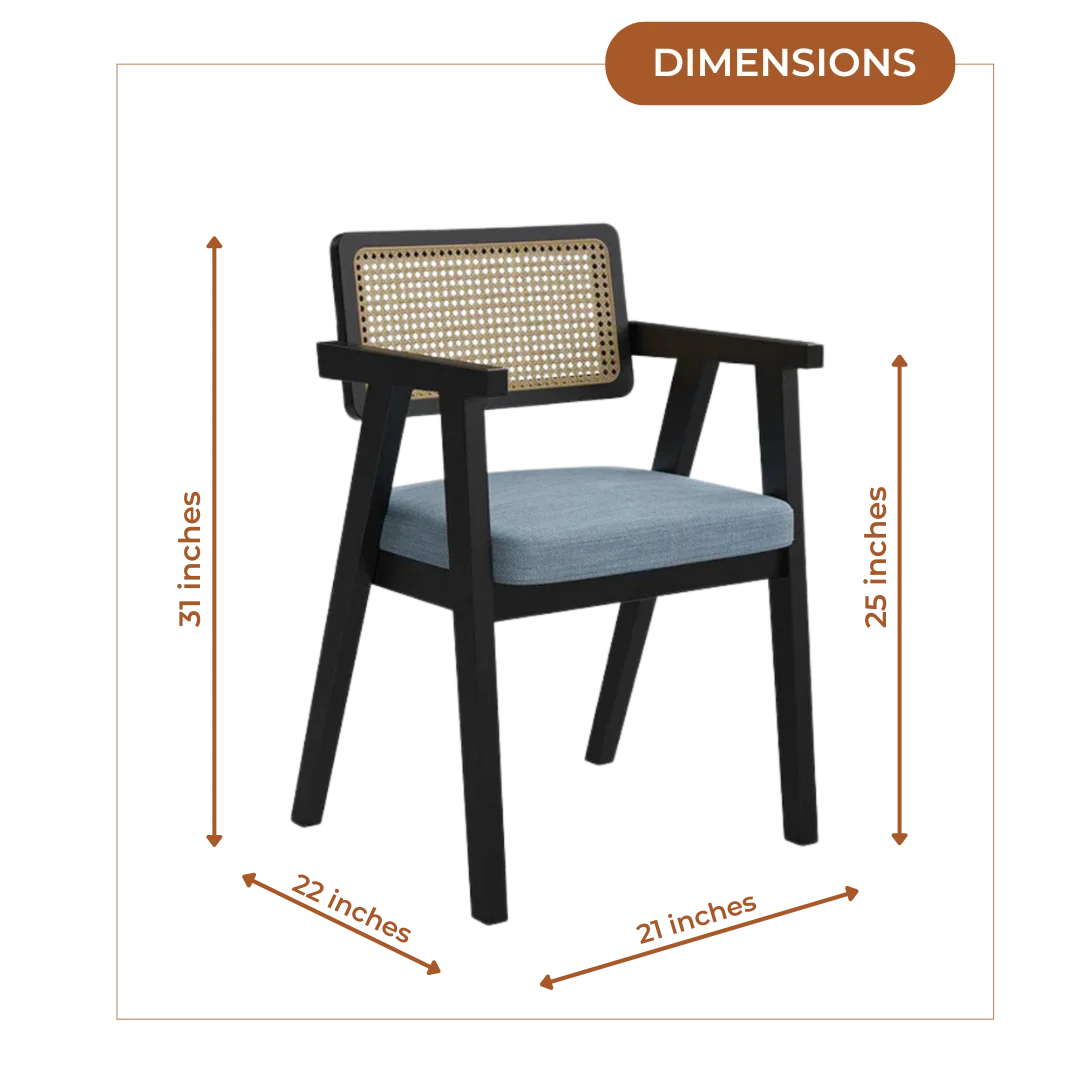 Dimensions of Petal Teak Wood Arm Chair (Brown Grey)