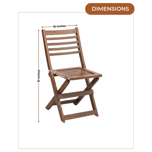 Dimensions of Portico Solid Wood Living Room Chair (Teak)