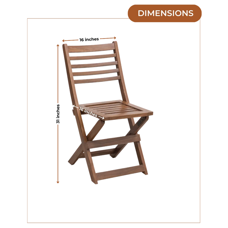 Dimensions of Portico Solid Wood Living Room Chair (Teak)