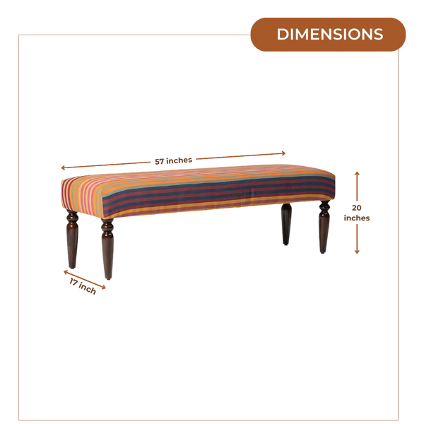 Dimensions of  Rangvastra Teak Wood Bench (Brown)
