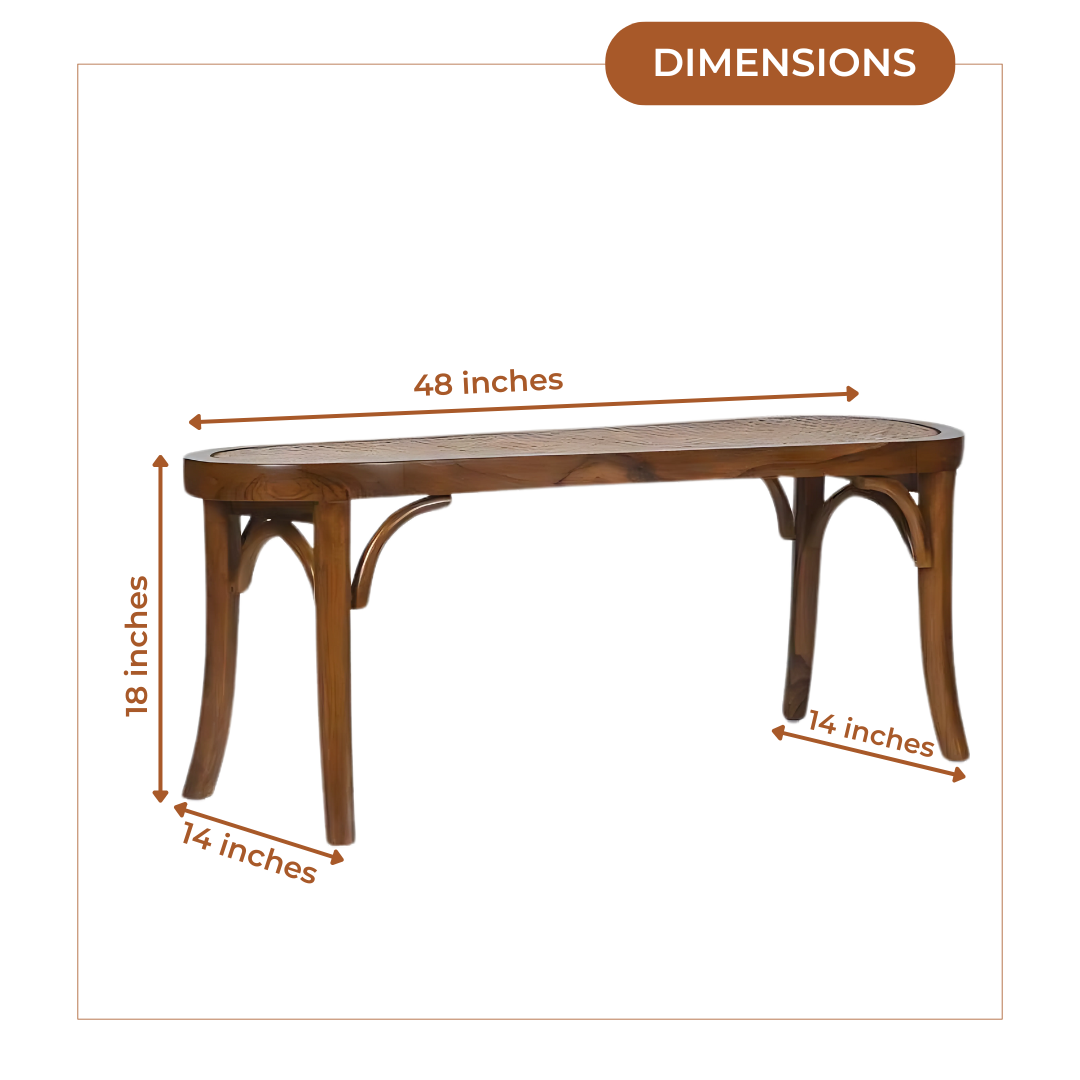 Dimensions of Rattuna Teak Wood Bench (Teak)