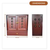 Dimensions of Sharvakriti Teak Wood Mandir (Brown)