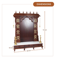 Dimensions of Sharvani Teak Wood Mandap (Brown)