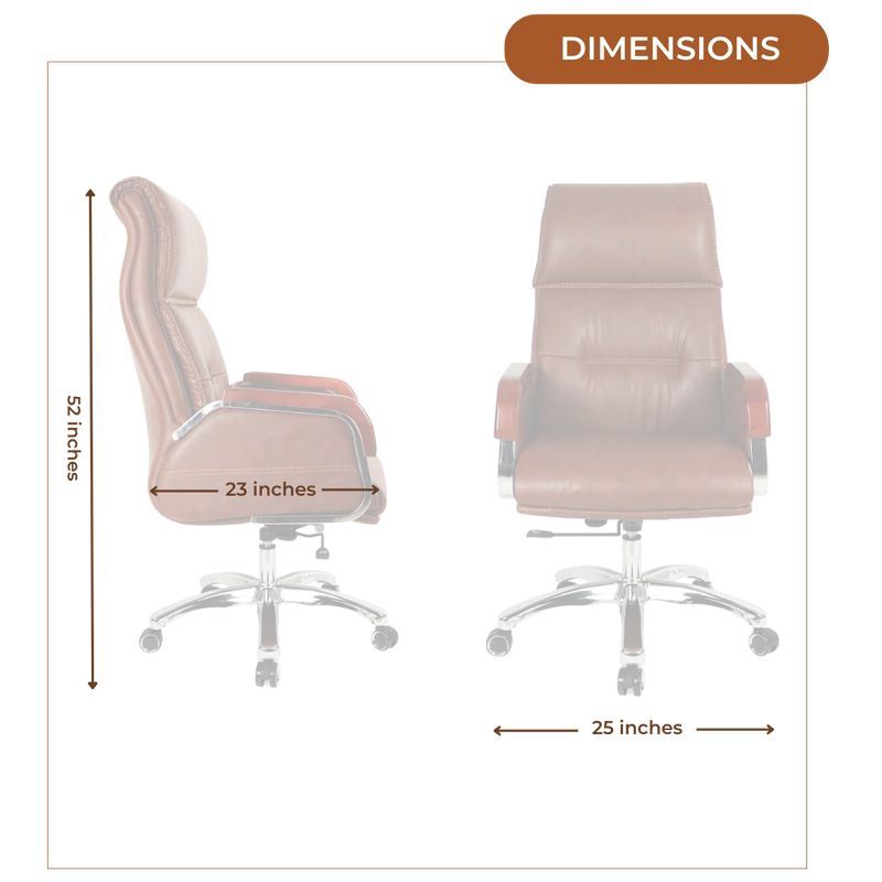Dimensions of Sperity High Back Office Executive Chair (Brown)